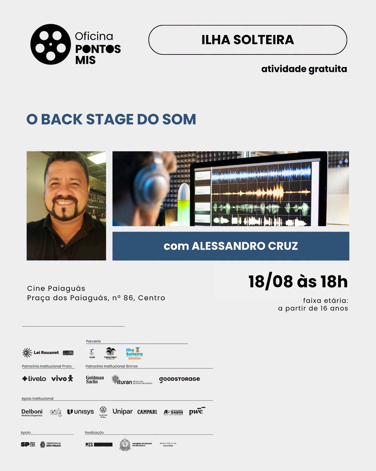 Inscrições abertas para nova oficina audiovisual do Ponto MIS