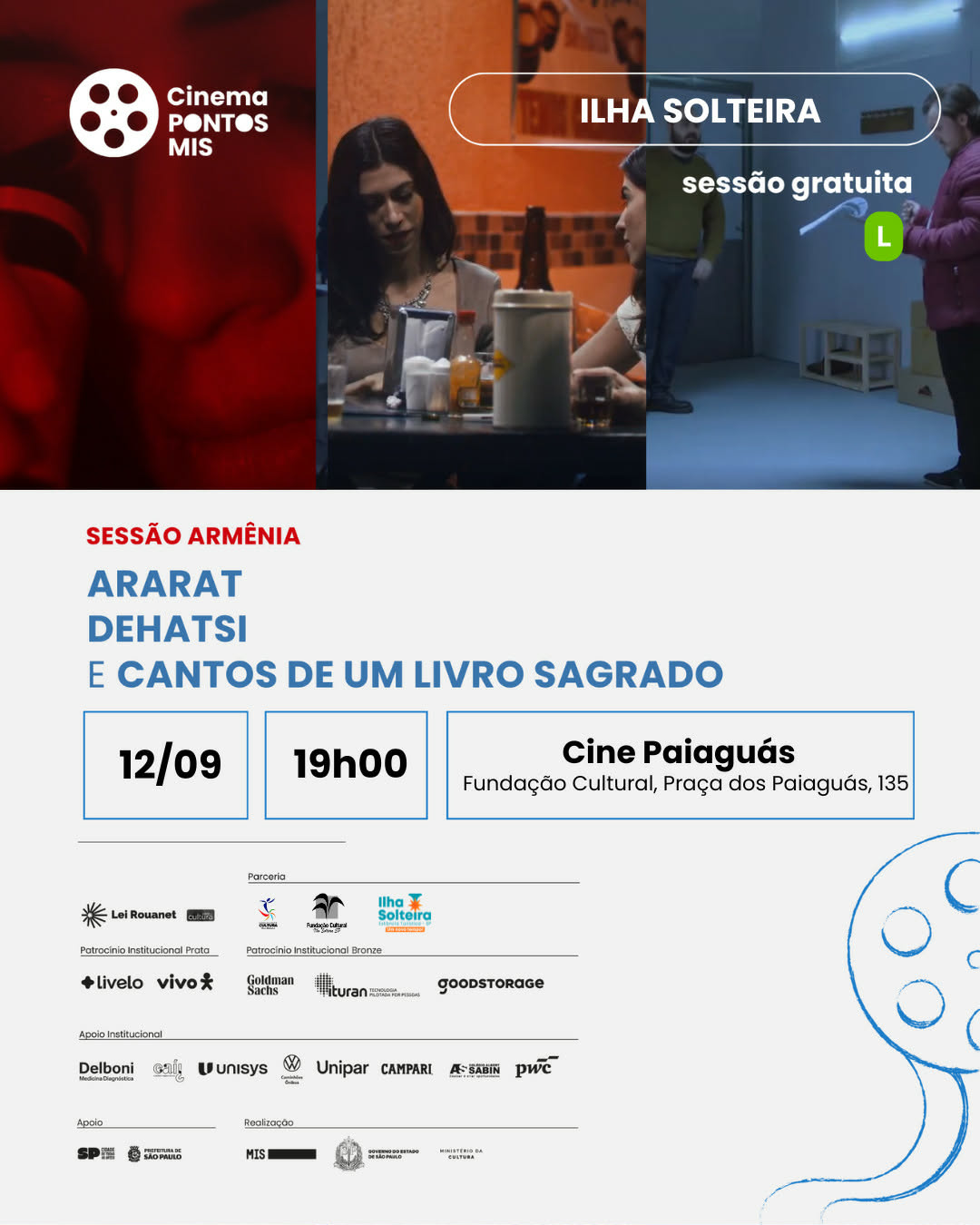 Ponto MIS: Cine Paiaguás exibe “SESSÃO ARMÊNIA” gratuitamente neste sábado.