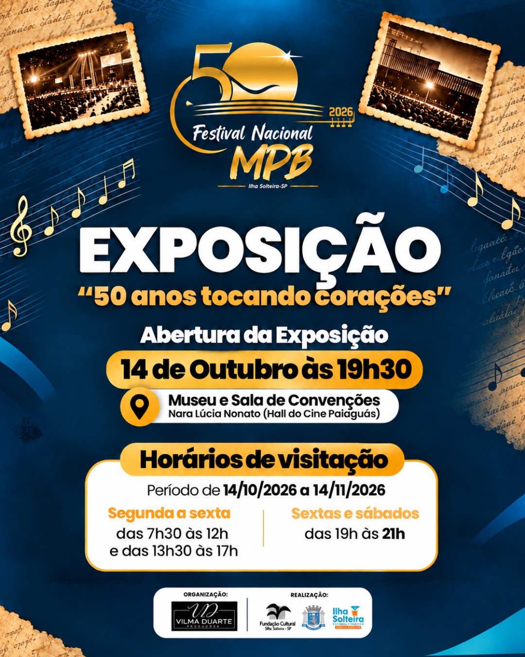 Exposição celebra trajetória do Festival Nacional de MPB de Ilha Solteira